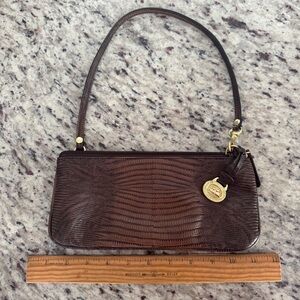 Brahmin Dark Brown Textured Clutch
